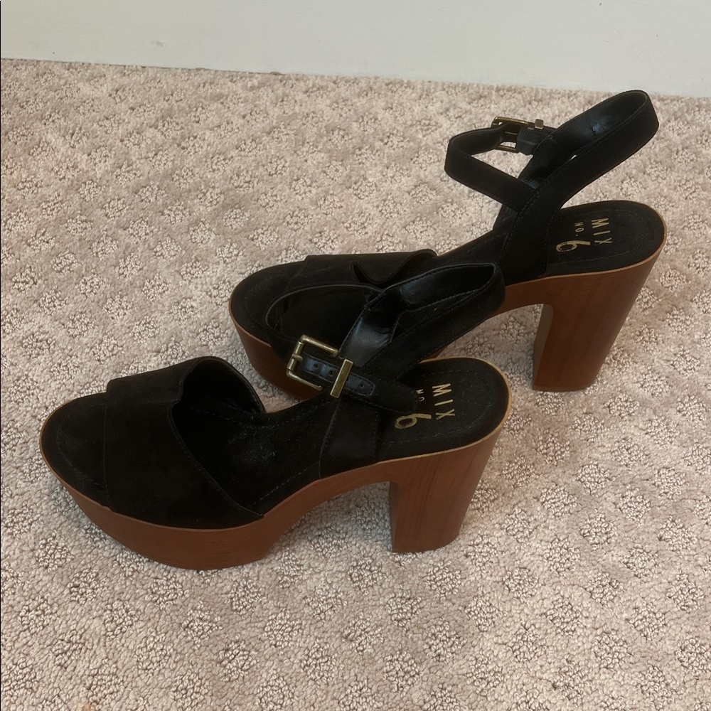Mix No. 6 Black and Brown Platform Sandals - Picture 6 of 7